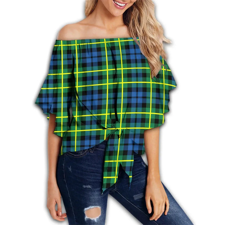 Campbell of Breadalbane Ancient Tartan Classic Off Shoulder Waist Wrap Top