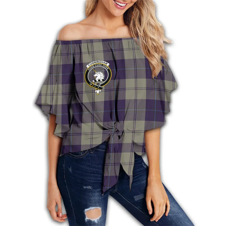 Cunningham Dress Blue Dancers Tartan Crest Wall Hanging Banner
