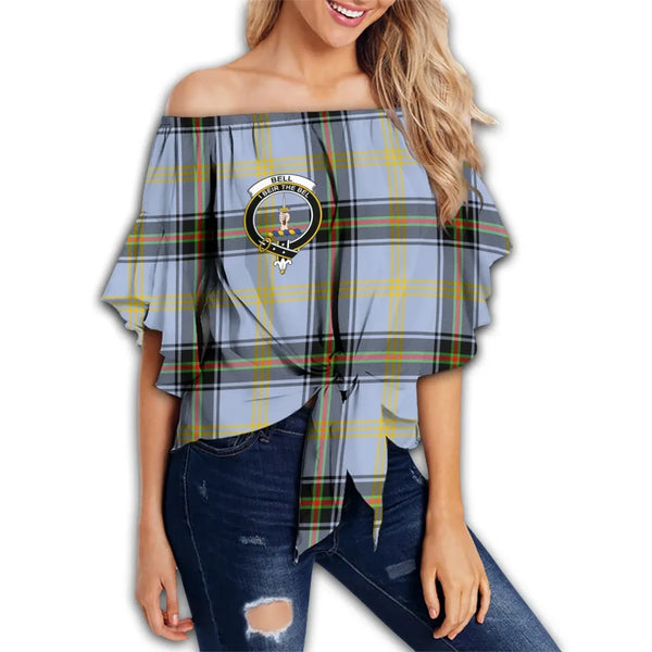 Bell of the Borders Tartan Classic Crest Off Shoulder Waist Wrap Top