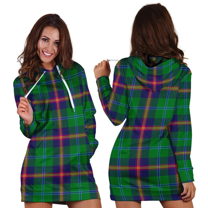 Young Modern Tartan Classic Hoodie Dress