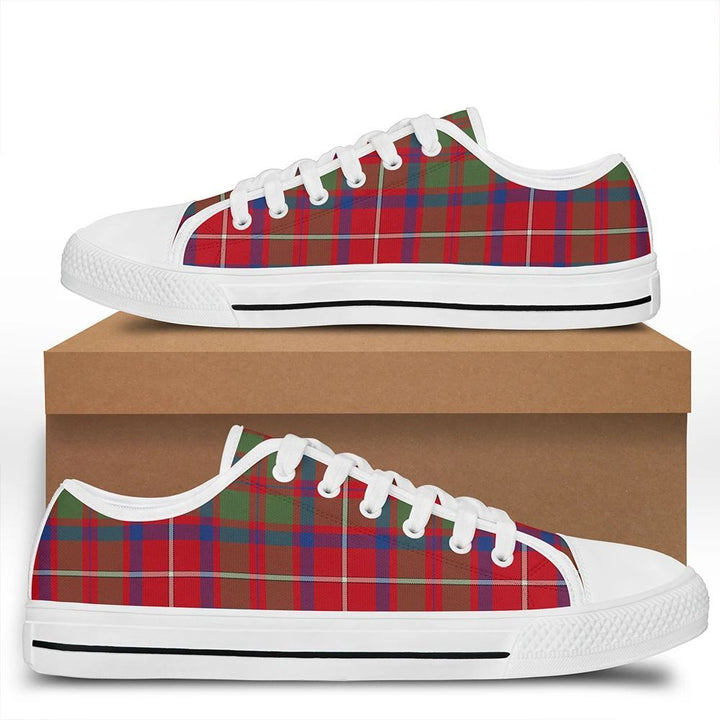 Shaw Red Modern Tartan Classic Low Top Shoes