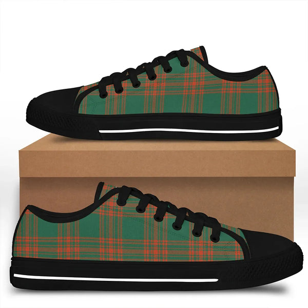 Menzies Green Ancient Tartan Classic Crest Low Top Shoes