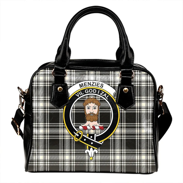 Menzies Black & White Ancient Tartan Classic Shoulder Handbag