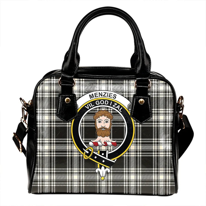 Menzies Black & White Ancient Tartan Classic Shoulder Handbag