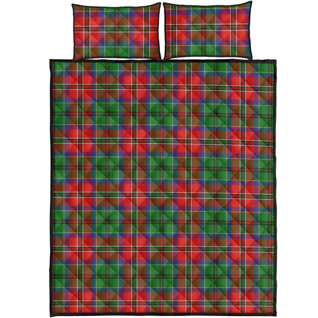 Shaw Red Modern Tartan Quilt Bed Set
