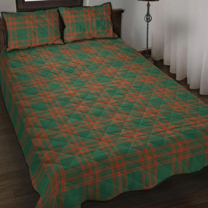 Menzies Green Ancient Tartan Classic Quilt Bed Set