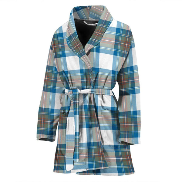 Stewart Muted Blue Tartan Classic Bath Robe