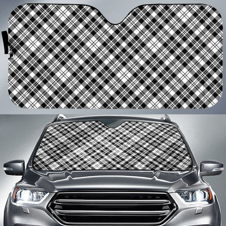 Scott Black & White Modern Tartan Classic Auto Sun Shade