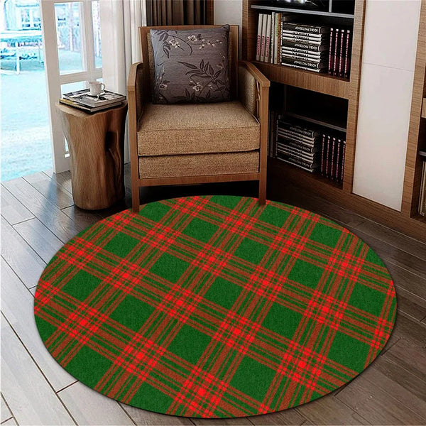 Menzies Green Modern Tartan Classic Round Carpet