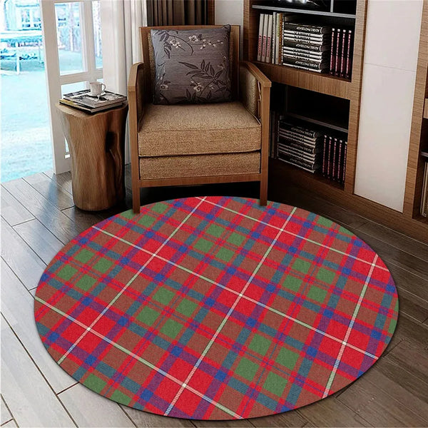 Shaw Red Modern Tartan Classic Round Carpet