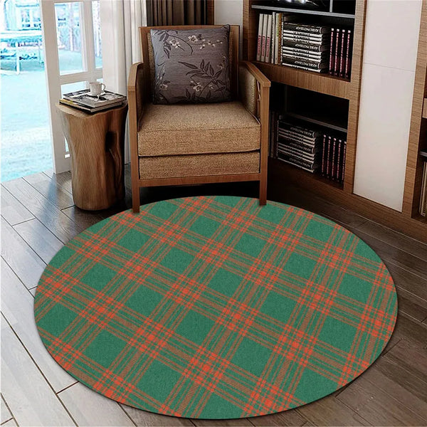 Menzies Green Ancient Tartan Classic Round Carpet