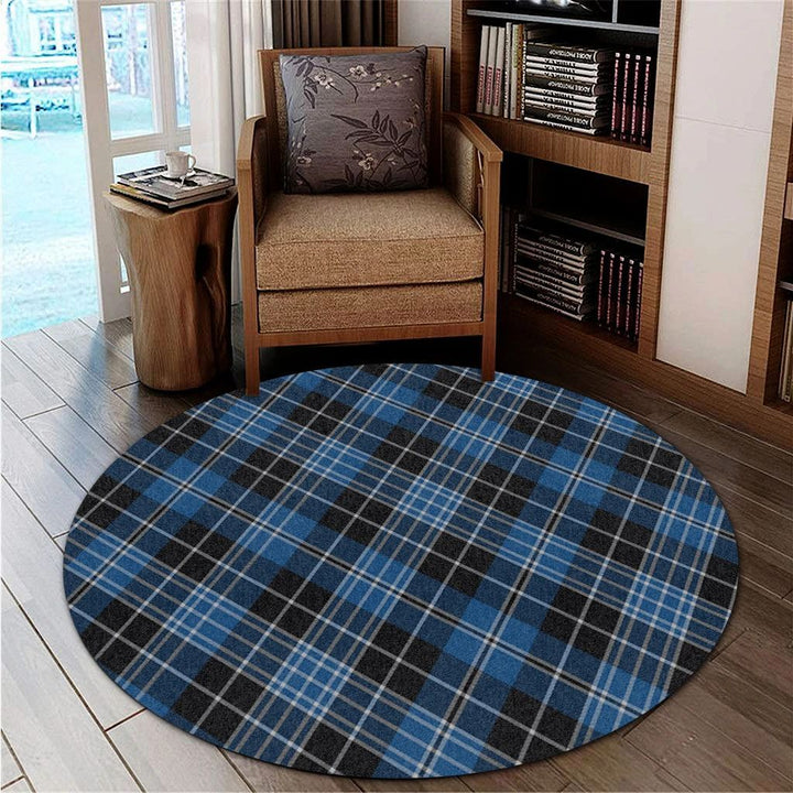 Clergy Blue Tartan Classic Round Carpet