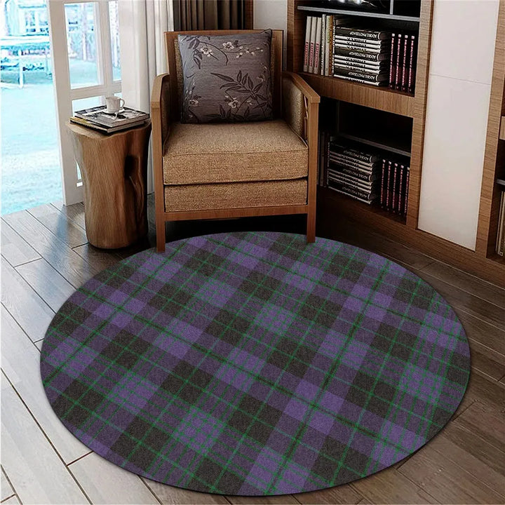 Clergy Green Tartan Classic Round Carpet
