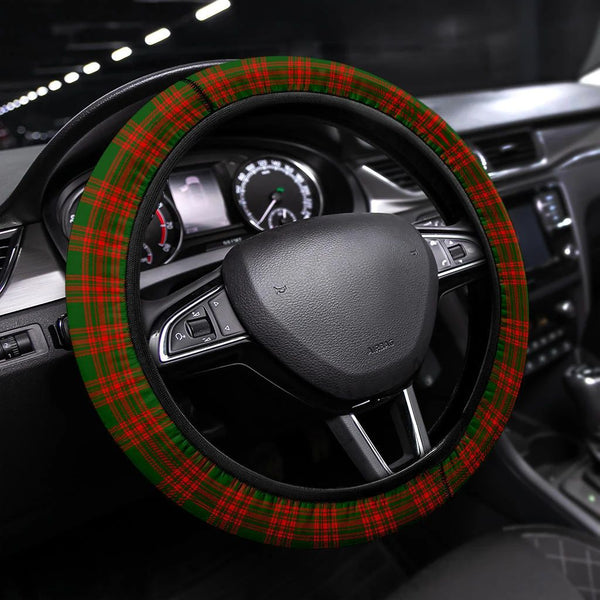 Menzies Green Modern Tartan Steering Wheel Cover