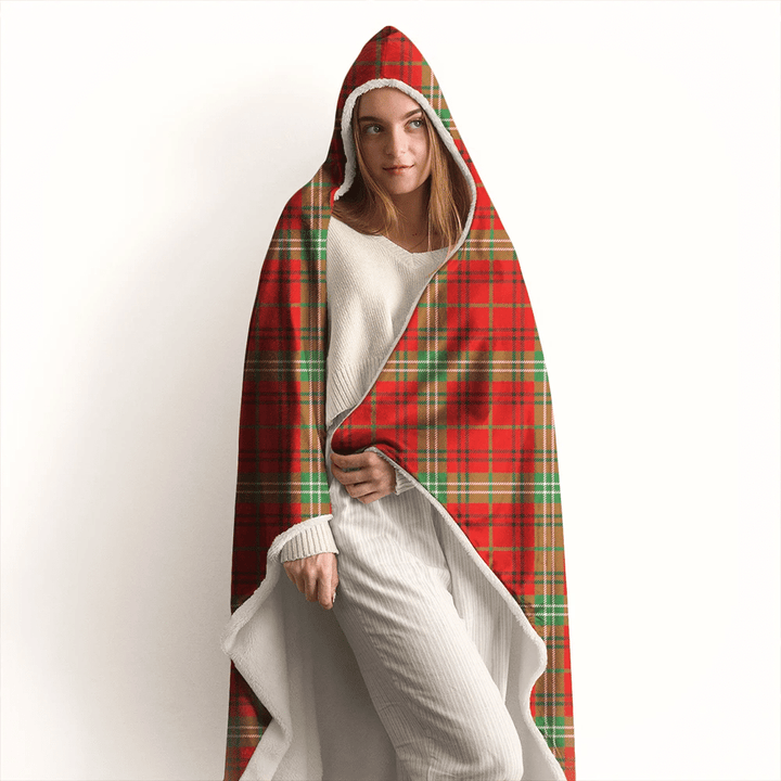 Morrison Red Modern Tartan Classic Hooded Blanket