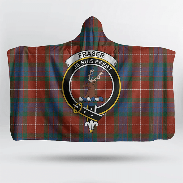 Fraser Ancient Tartan Classic Crest Hooded Blanket