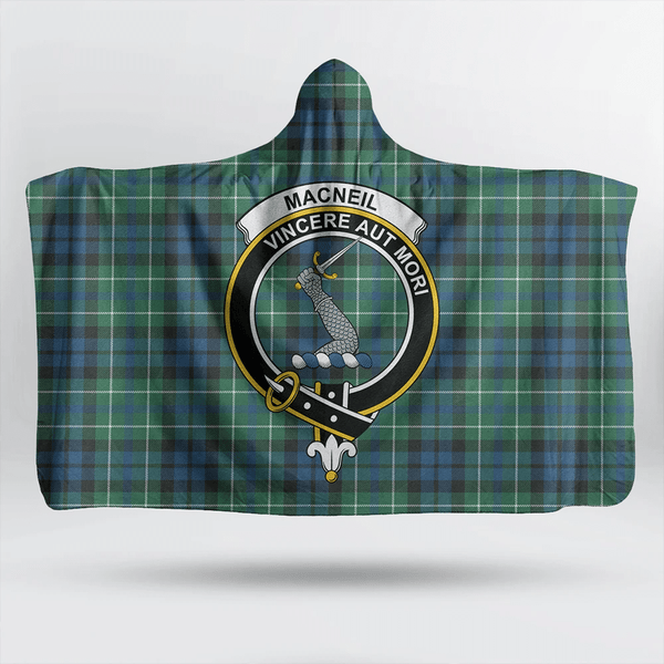 Wood Modern Tartan Classic Crest Hooded Blanket