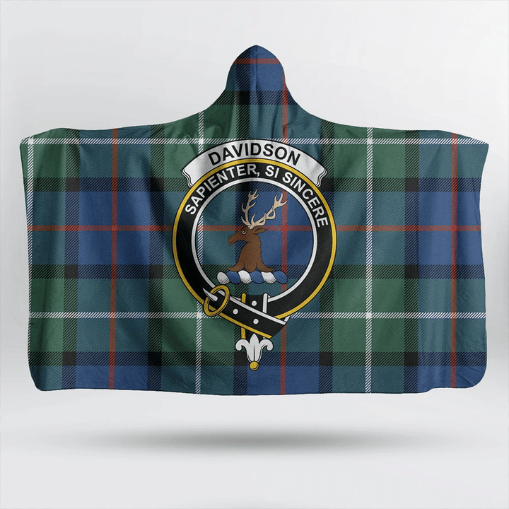 Davidson of Tulloch Tartan Classic Crest Hooded Blanket