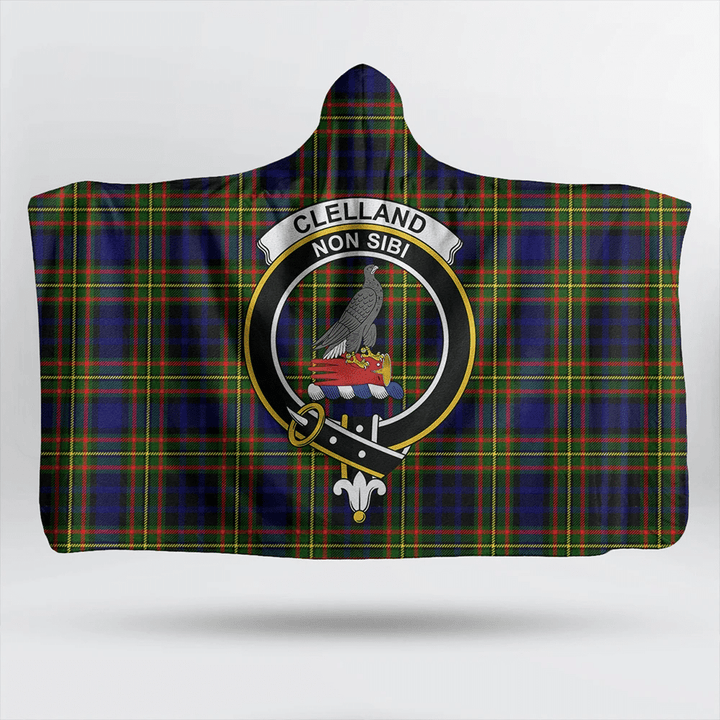 Clelland Modern Tartan Classic Crest Hooded Blanket
