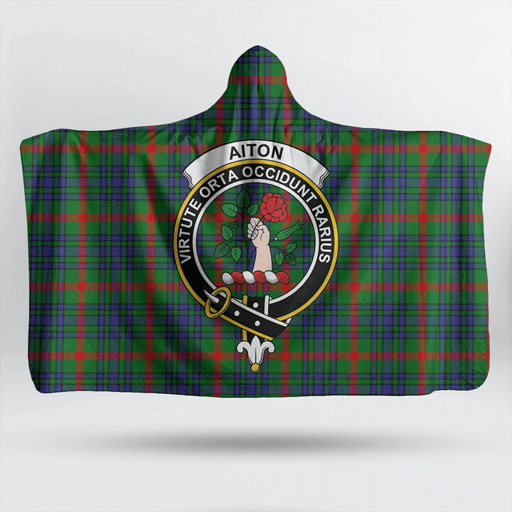 Aiton Tartan Classic Crest Hooded Blanket