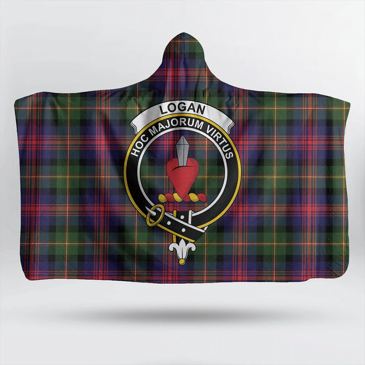 Logan Modern Tartan Classic Crest Hooded Blanket