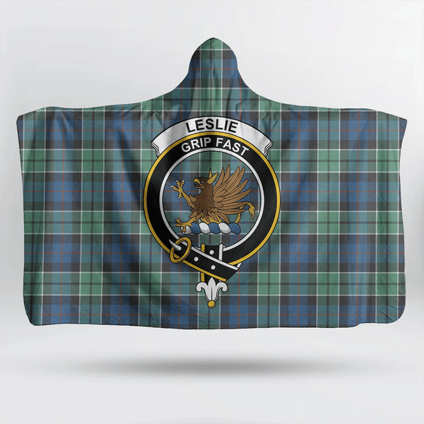 Leslie Hunting Tartan Classic Crest Hooded Blanket