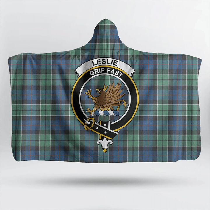 Leslie Hunting Tartan Classic Crest Hooded Blanket