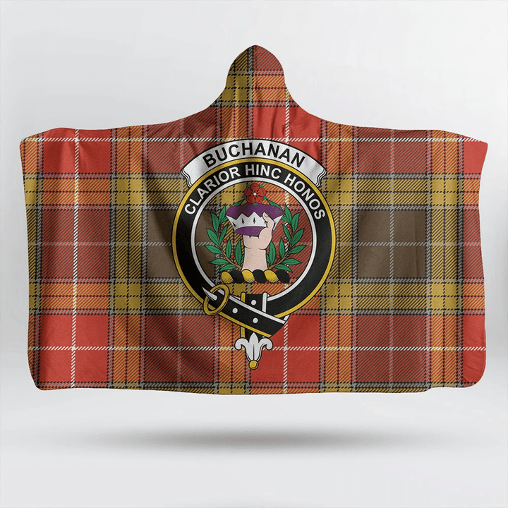 Buchanan Old Set Weathered Tartan Classic Crest Hooded Blanket
