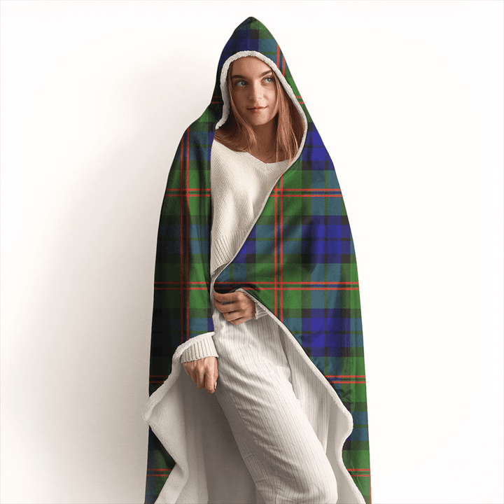 Dundas Modern Tartan Classic Crest Hooded Blanket