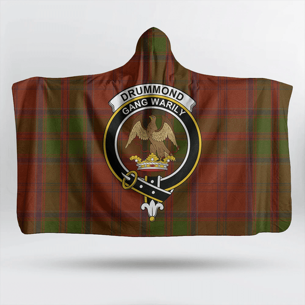 Drummond Clan Tartan Classic Crest Hooded Blanket