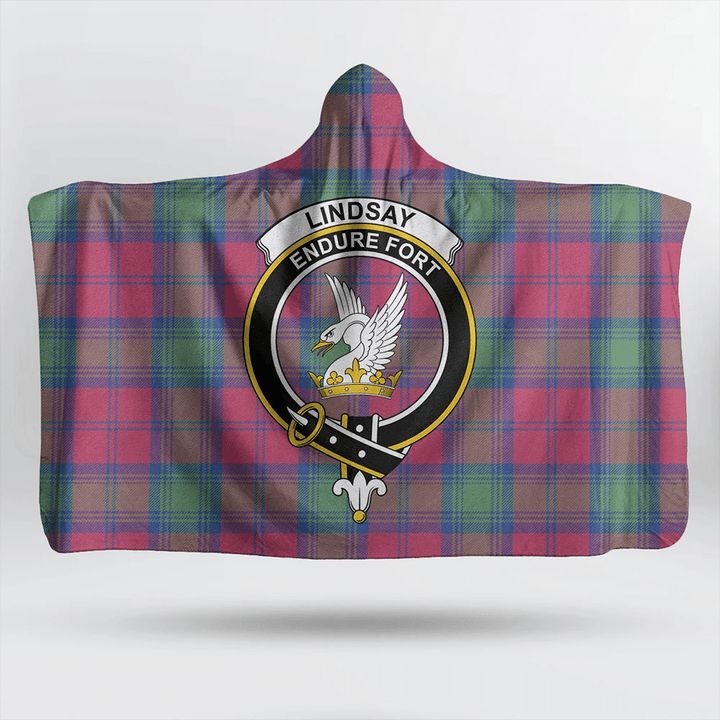 Lindsay Ancient Tartan Classic Crest Hooded Blanket