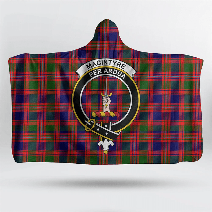 Shaw Green Modern Tartan Classic Crest Hooded Blanket