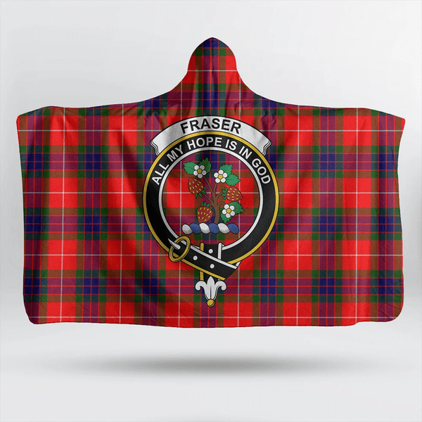 Fraser Modern Tartan Classic Crest Hooded Blanket