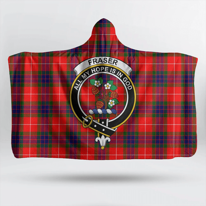 Fraser Modern Tartan Classic Crest Hooded Blanket