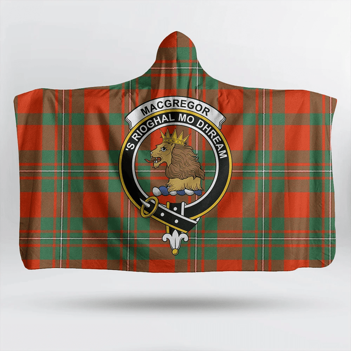Ross Hunting Modern Tartan Classic Crest Hooded Blanket