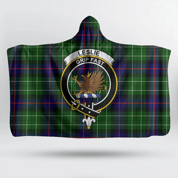 Leslie Hunting Ancient Tartan Classic Crest Hooded Blanket