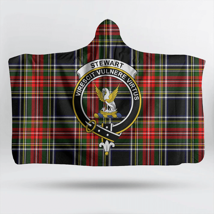 Menzies Green Ancient Tartan Classic Crest Hooded Blanket