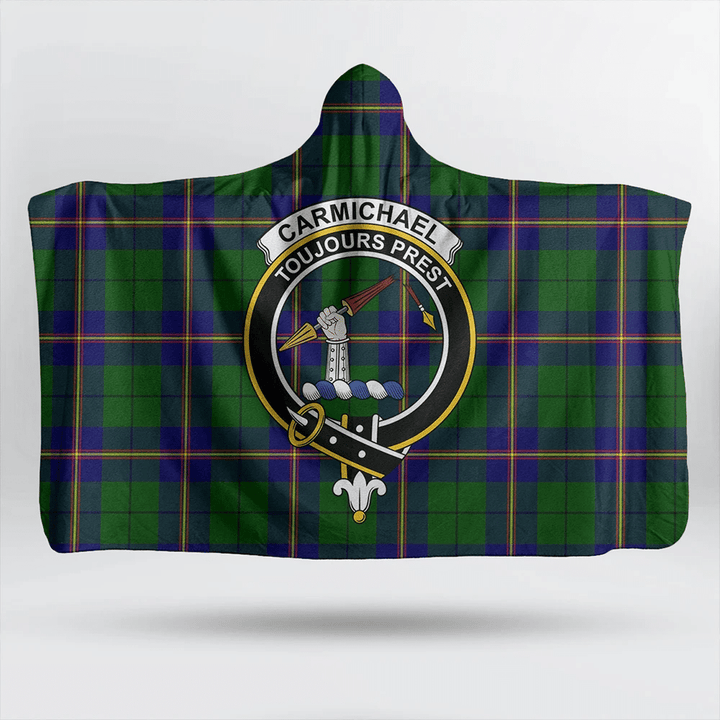 Carmichael Modern Tartan Classic Crest Hooded Blanket