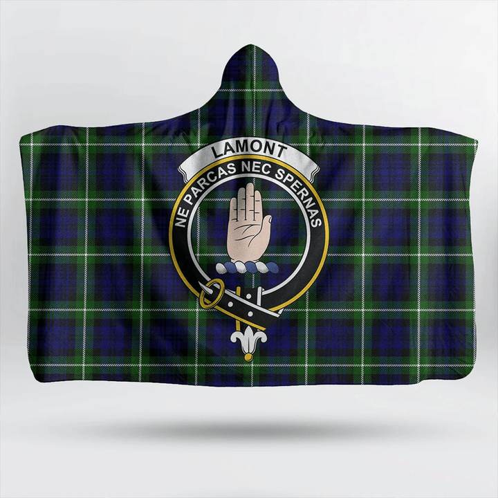 Lamont Modern Tartan Classic Crest Hooded Blanket