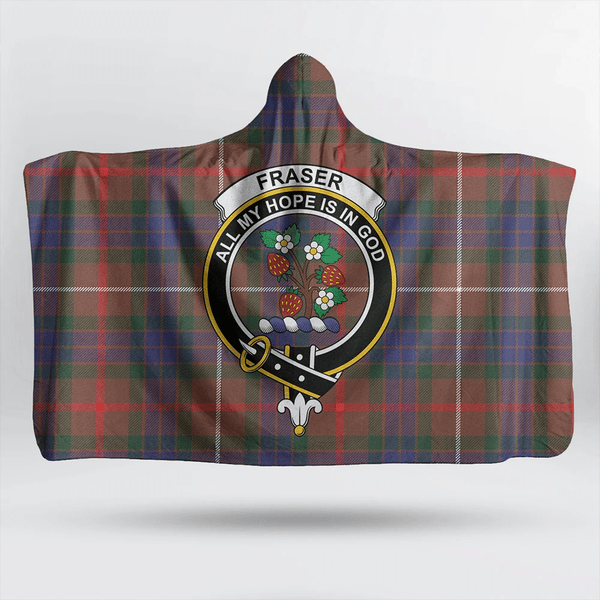 Fraser Hunting Modern Tartan Classic Crest Hooded Blanket