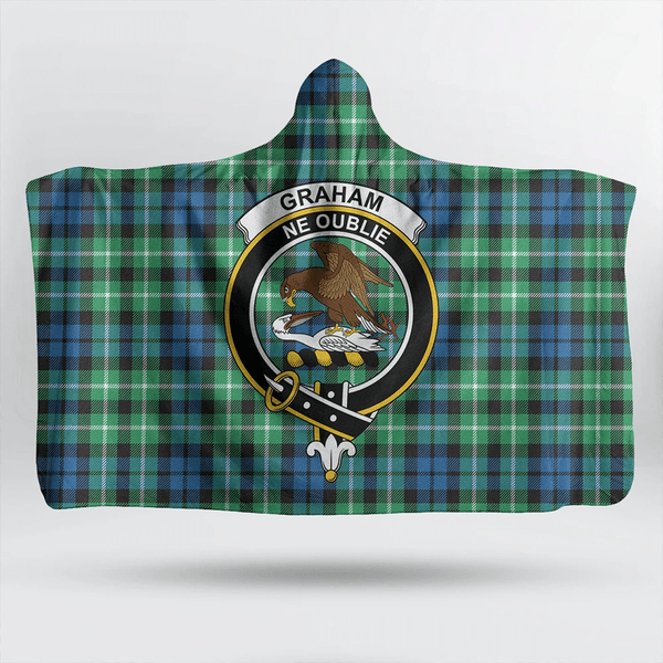 Graham of Montrose Ancient Tartan Classic Crest Hooded Blanket