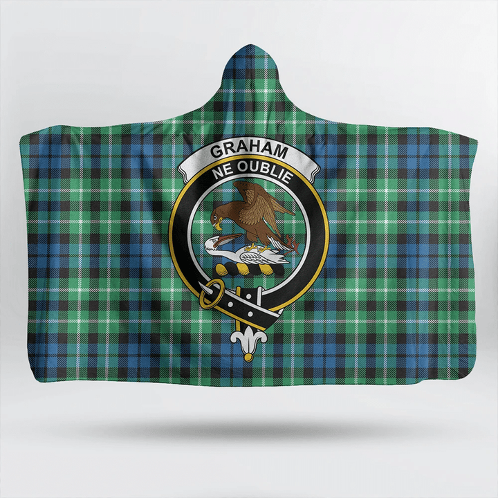 Graham of Montrose Ancient Tartan Classic Crest Hooded Blanket