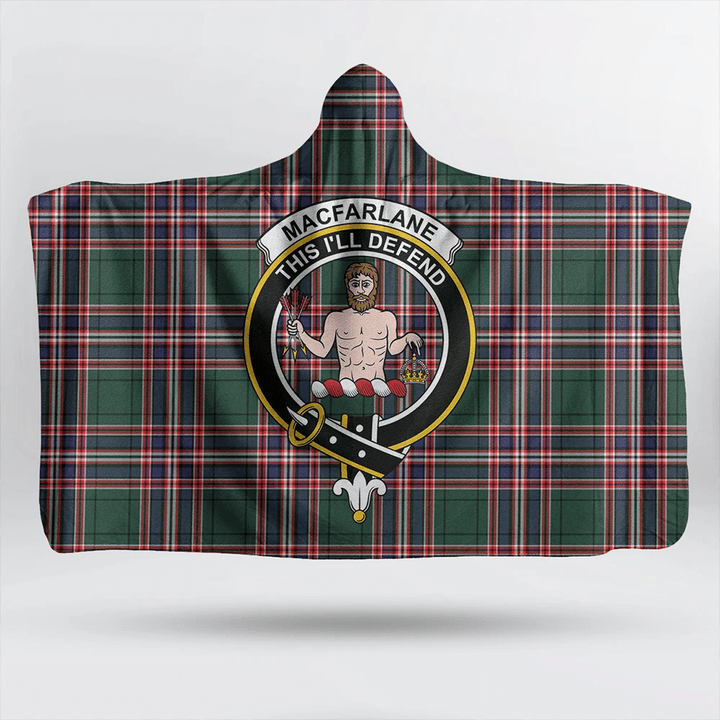 Robertson Weathered Tartan Classic Crest Hooded Blanket