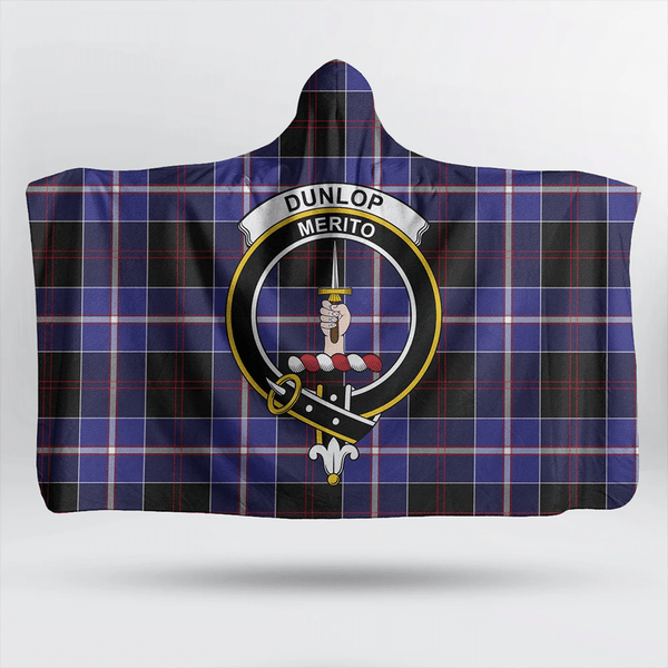 Dunlop Modern Tartan Classic Crest Hooded Blanket