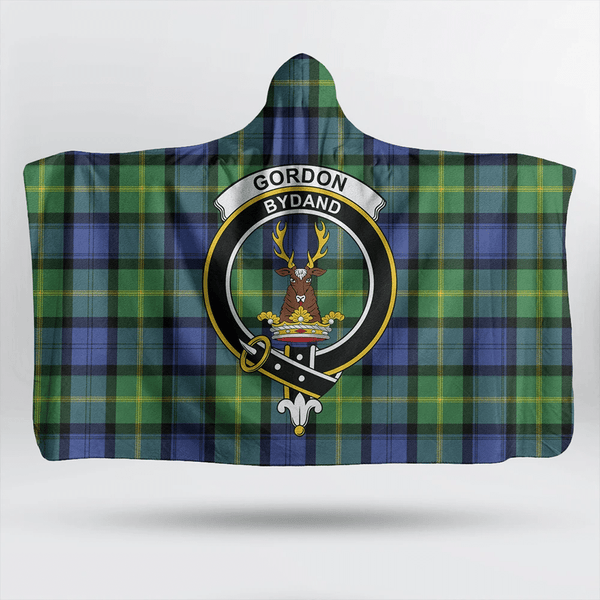 Gordon Old Ancient Tartan Classic Crest Hooded Blanket