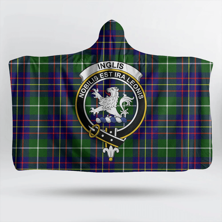Inglis Modern Tartan Classic Crest Hooded Blanket