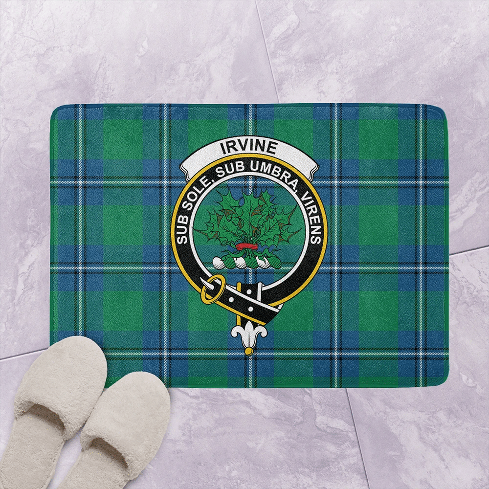 Irvine Ancient Tartan Classic Crest Bathroom Mat | Celticprime.com
