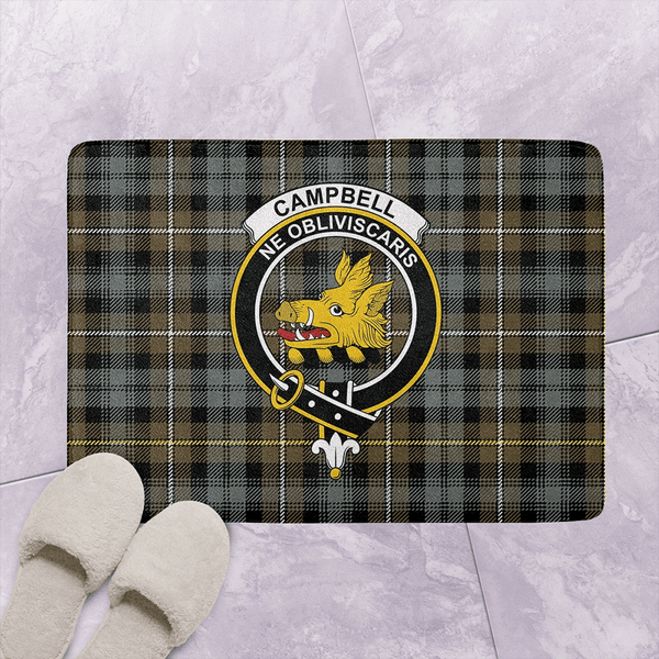 Campbell Argyll Weathered Tartan Classic Crest Bathroom Mat