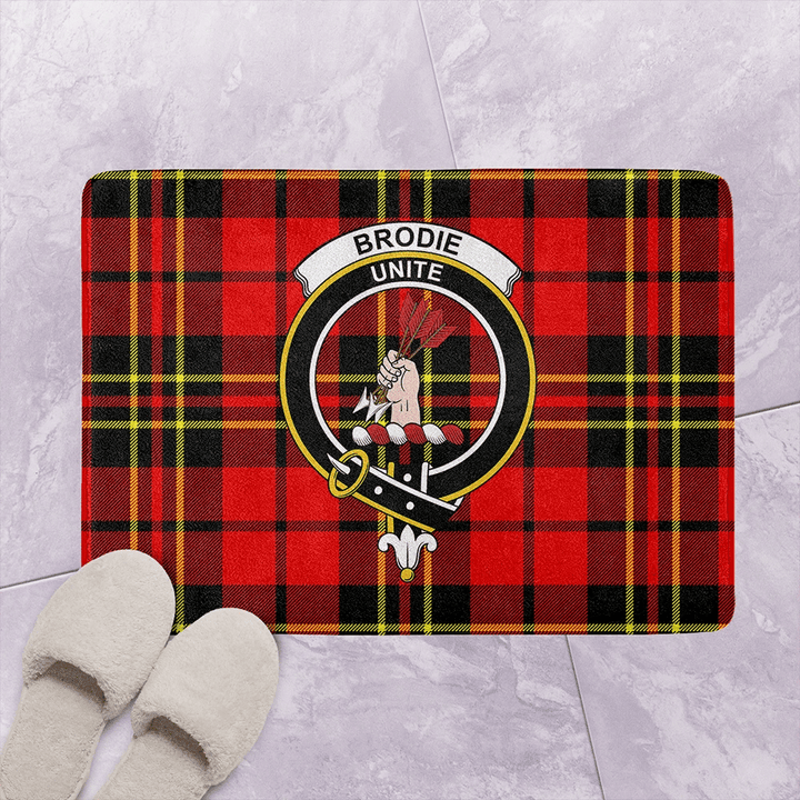 Brodie Modern Tartan Classic Crest Bathroom Mat