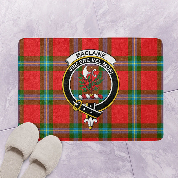 MacLaine of Loch Buie Hunting Ancient Tartan Classic Crest Bathroom Mat